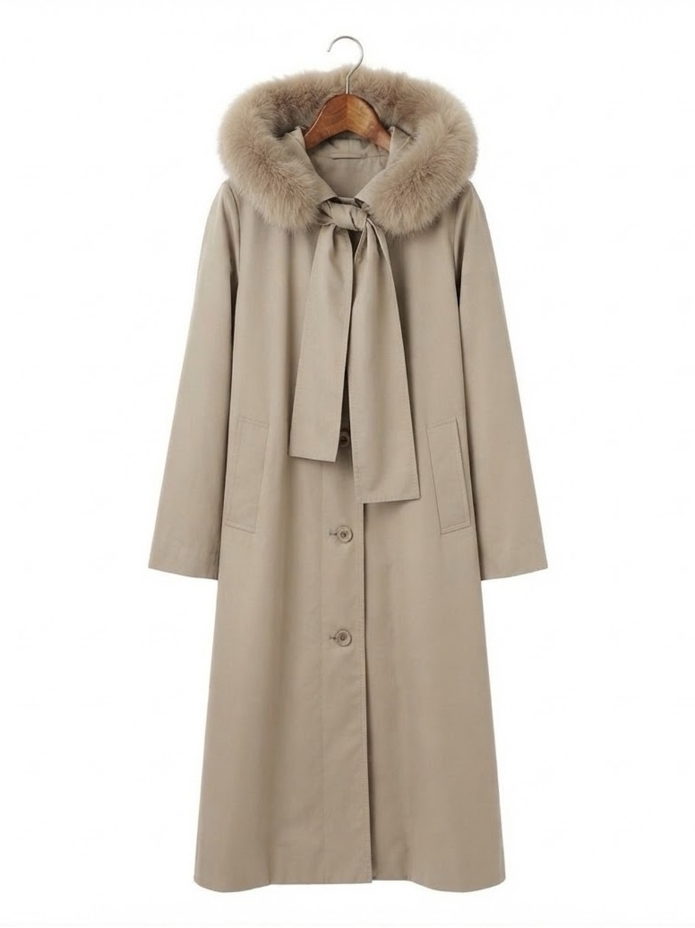 Vintage Nuage Long Parka Coat Genuine Fox Hood Sz 10